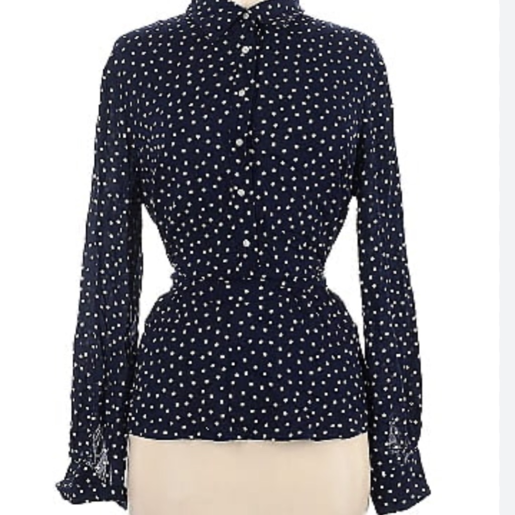 Emerson Fry Polka Dot Blouse Navy/White
